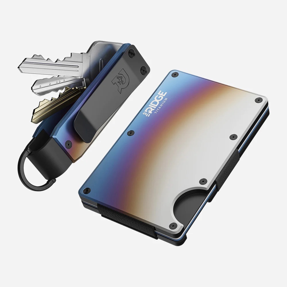 The Ridge Wallet: burnt Titanium NEW- wallet only (no key holder)
